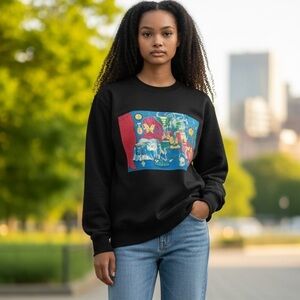 Opening Ceremony Room Print Crewneck Sweatshirt XXS Black Made in Italy